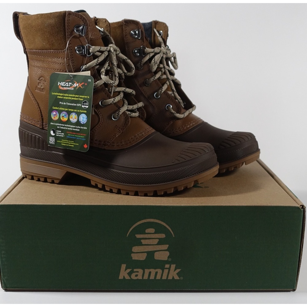 Kamik Hemlock Waterproof Winter Boots Men's 7 Ankle Height Brown MADE IN USA